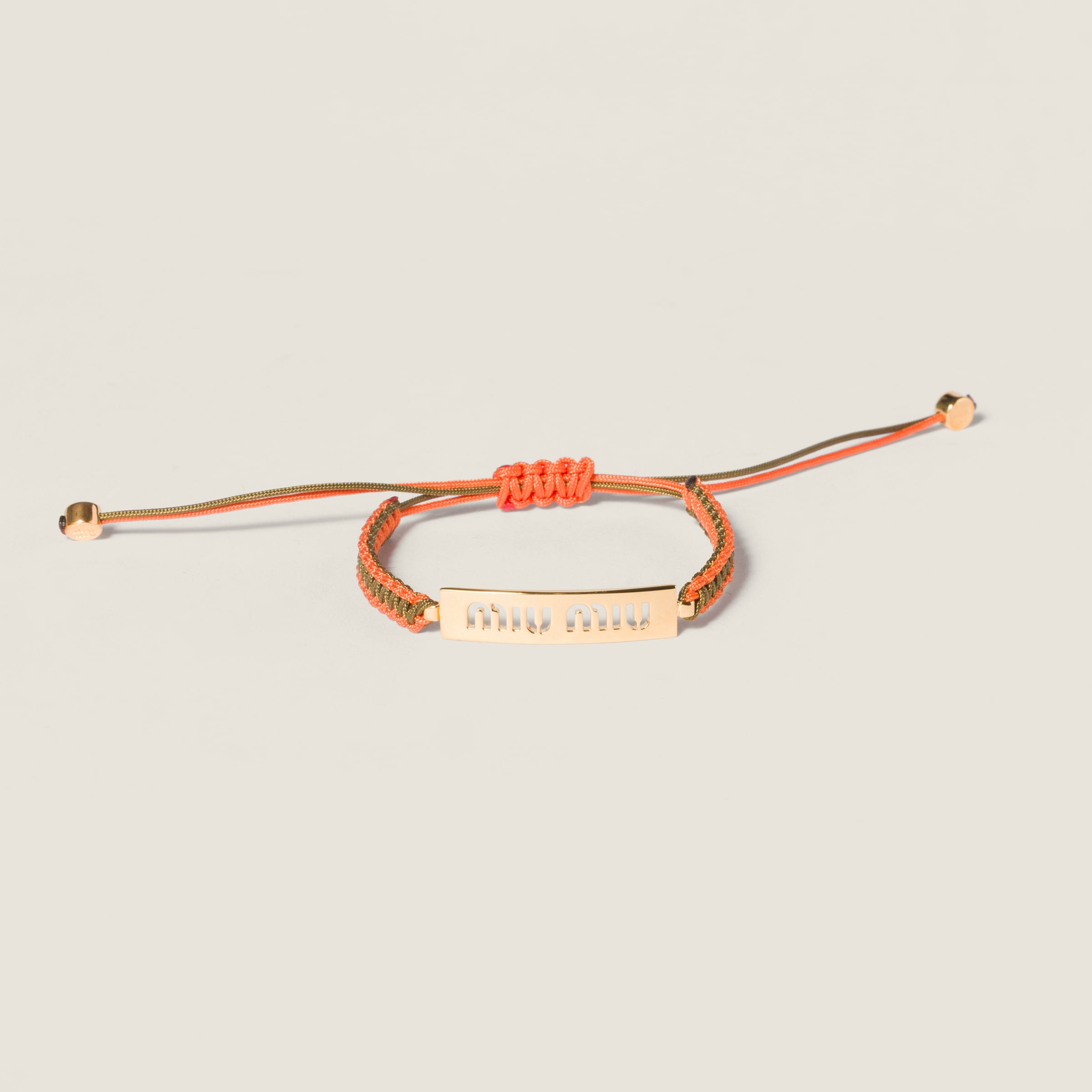 Cotton and metal bracelet