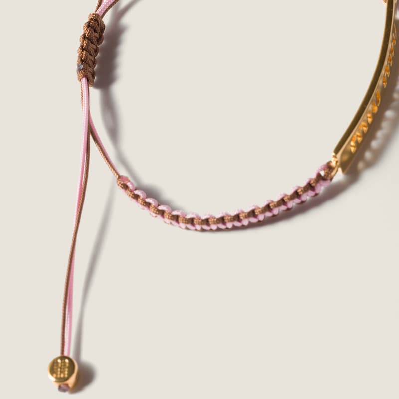 Cotton and metal bracelet