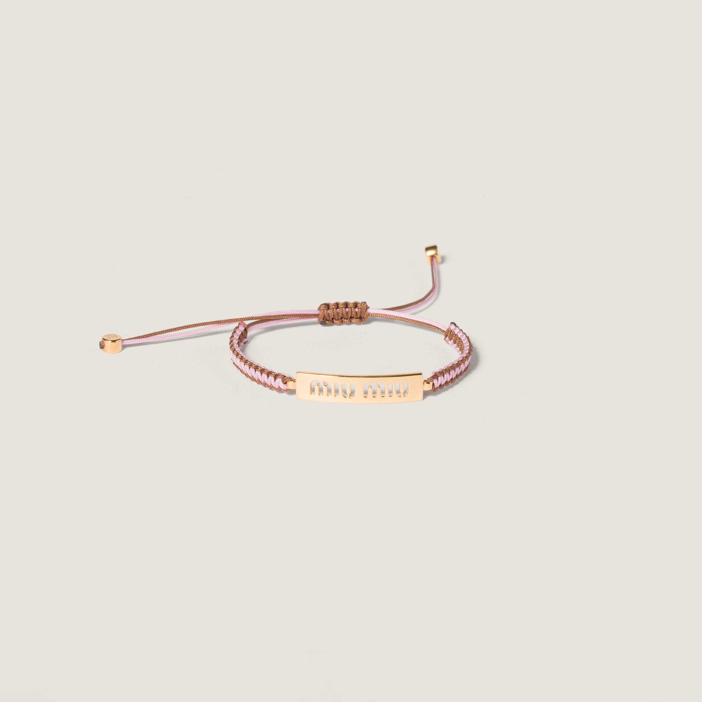 Cotton and metal bracelet