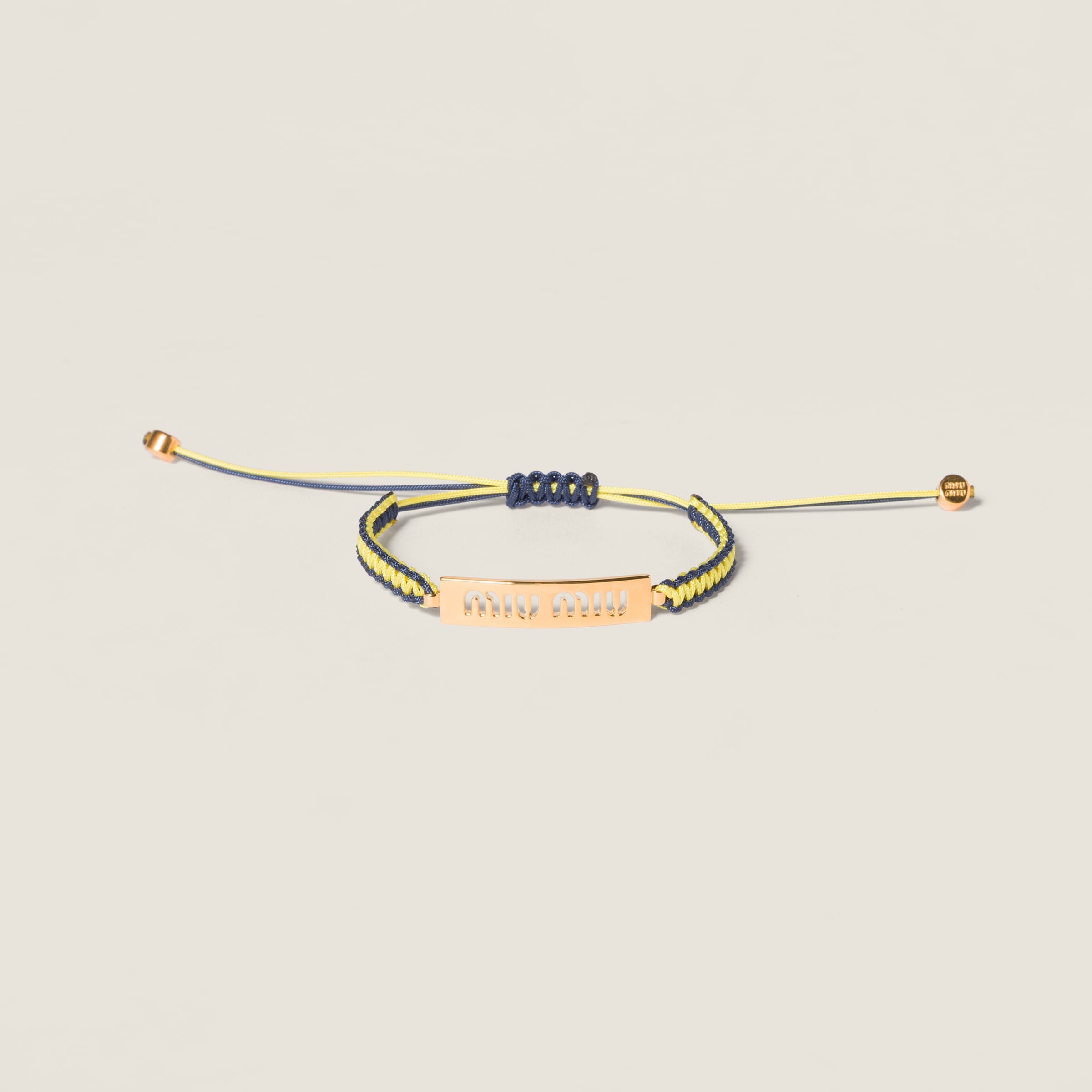 Cotton and metal bracelet