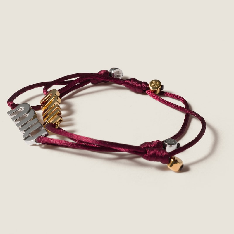 Cord and metal bracelets