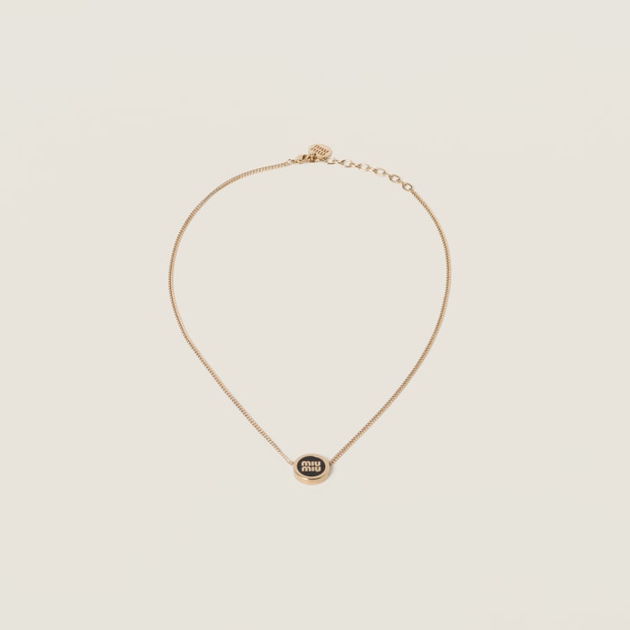 ミュウ ミュウ ネックレス MIU MIU CRYSTAL NECKLACE メタル