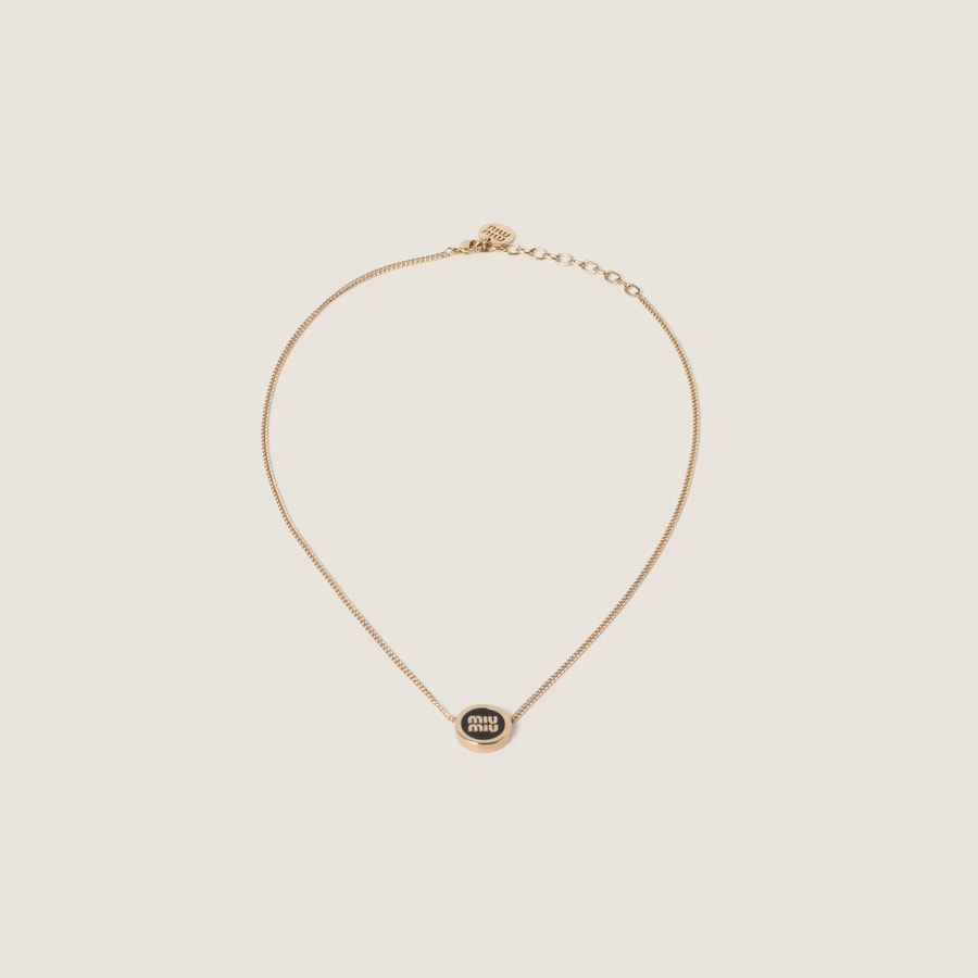 Black Metal Necklace Miu Miu