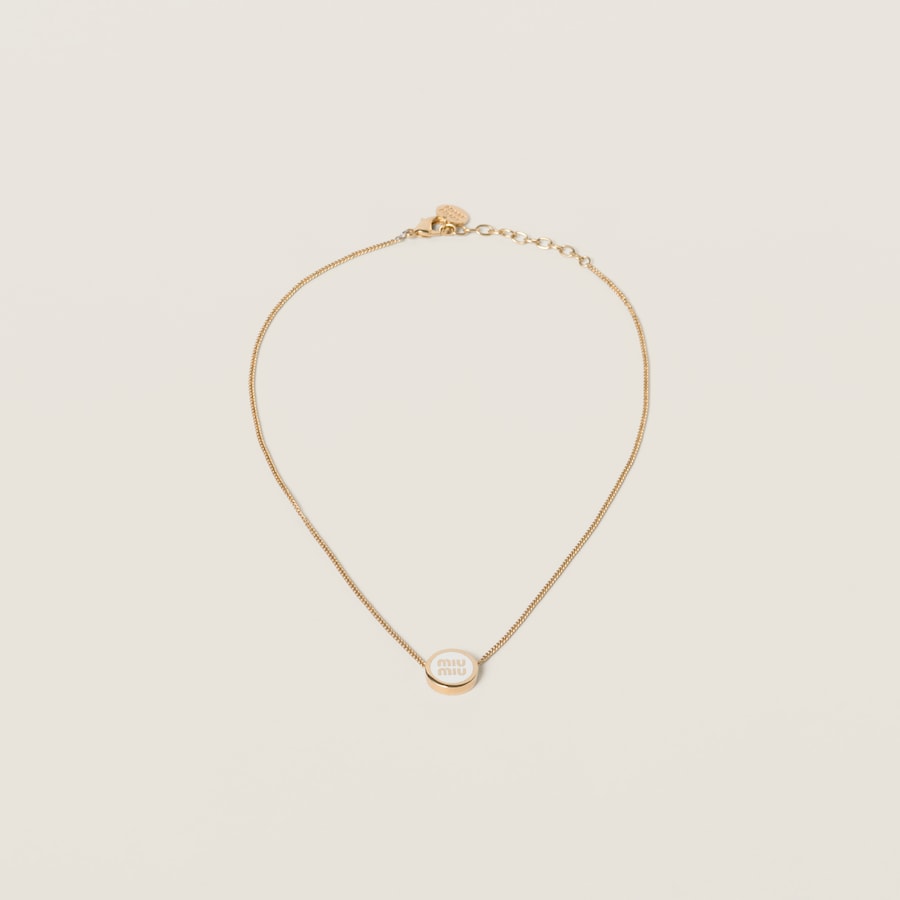 White Metal Necklace Miu Miu