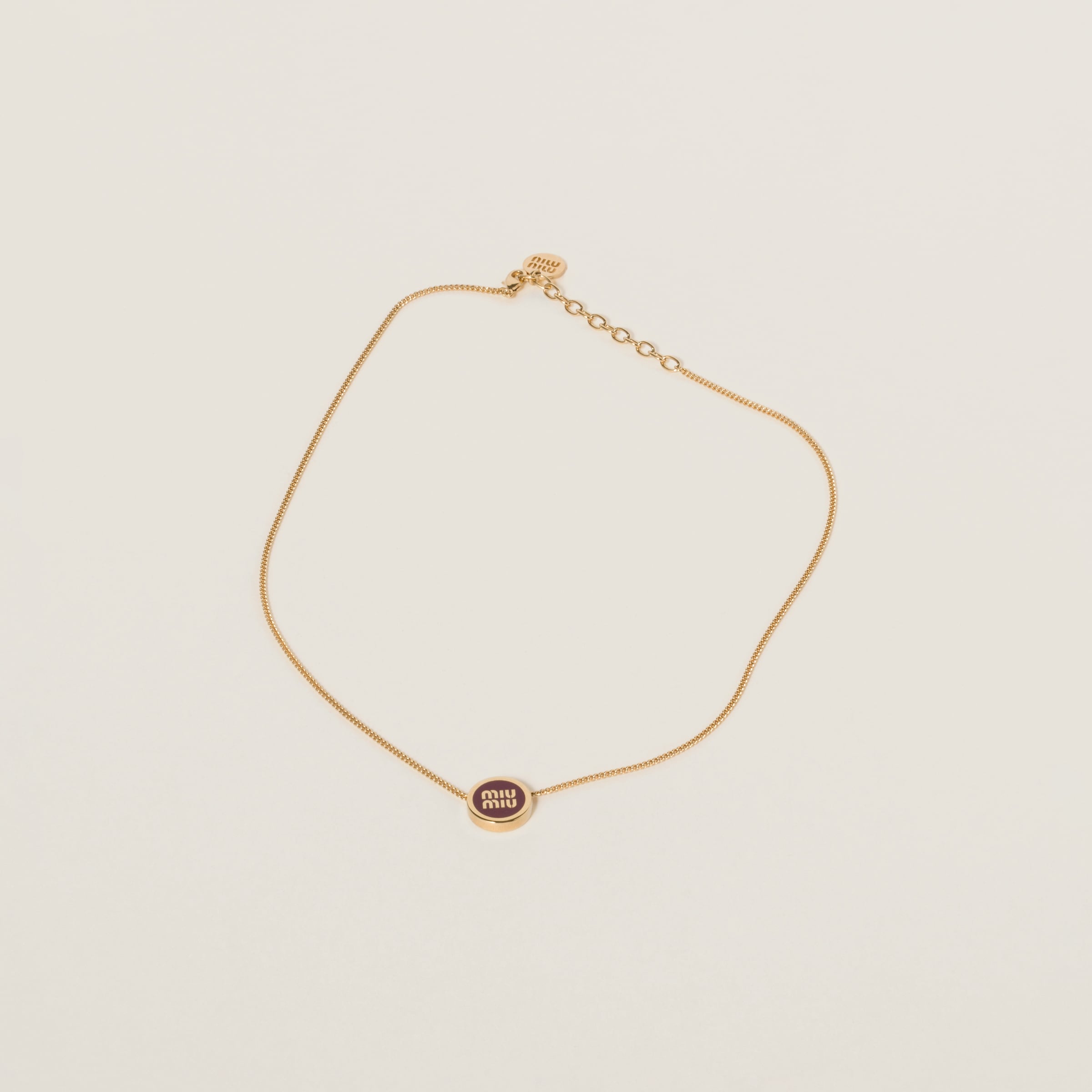 ネックレス・ペンダント MiuMiu NECKLACE (5IB5383L74 F0011) Amaranth Red/maize Yellow Metal Necklace | Miu Miu