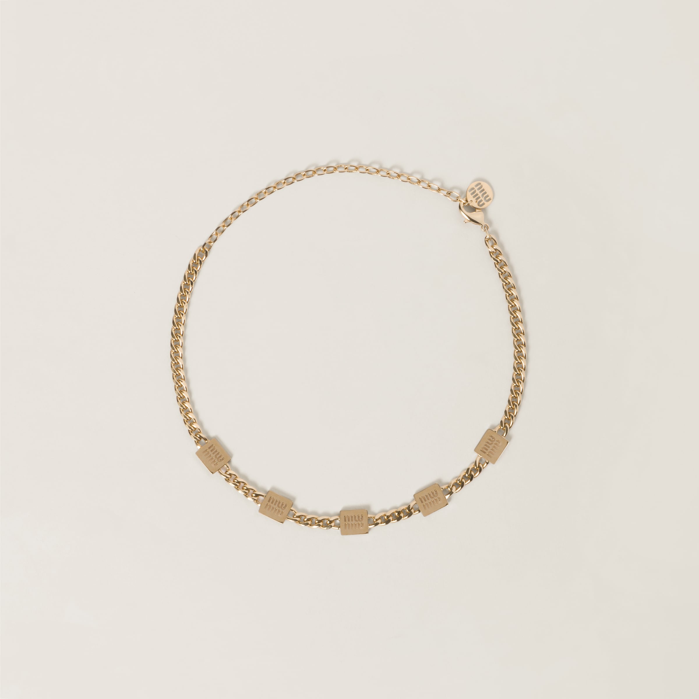 Miumiu Metal Necklace In Gold