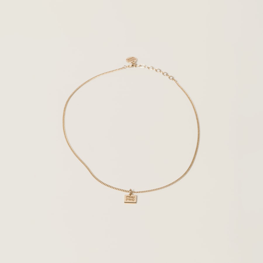 Gold Metal Necklace Miu Miu