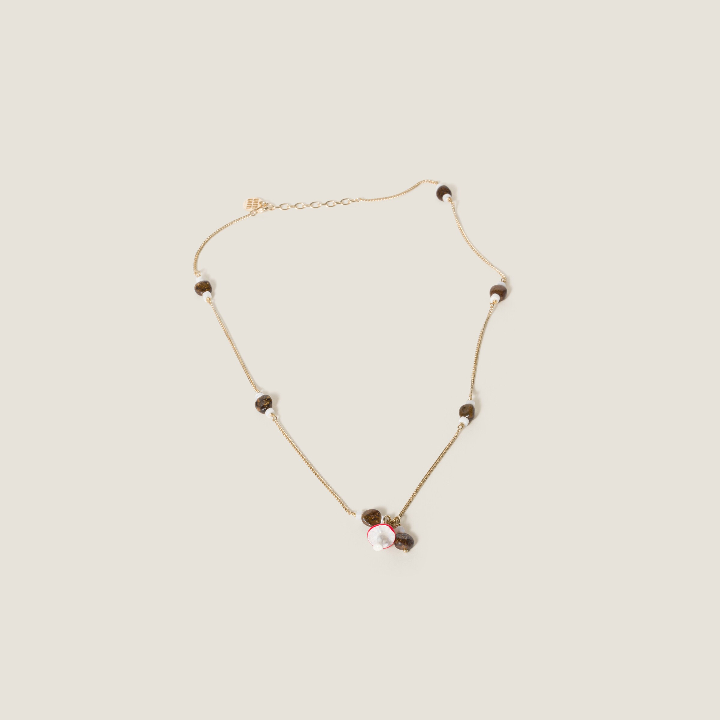 Gold bronzite Metal Necklace Miu Miu