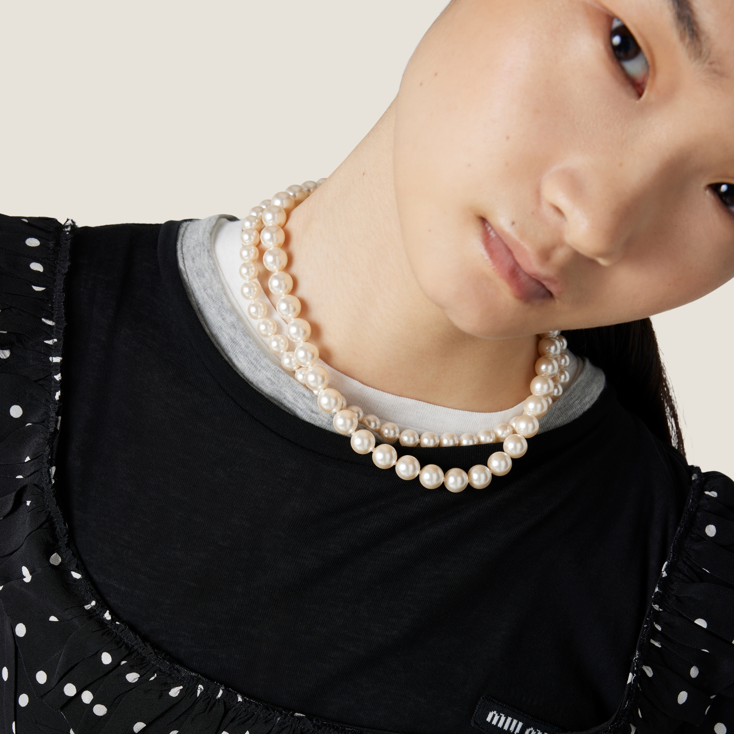 Miu miu pearl necklace top