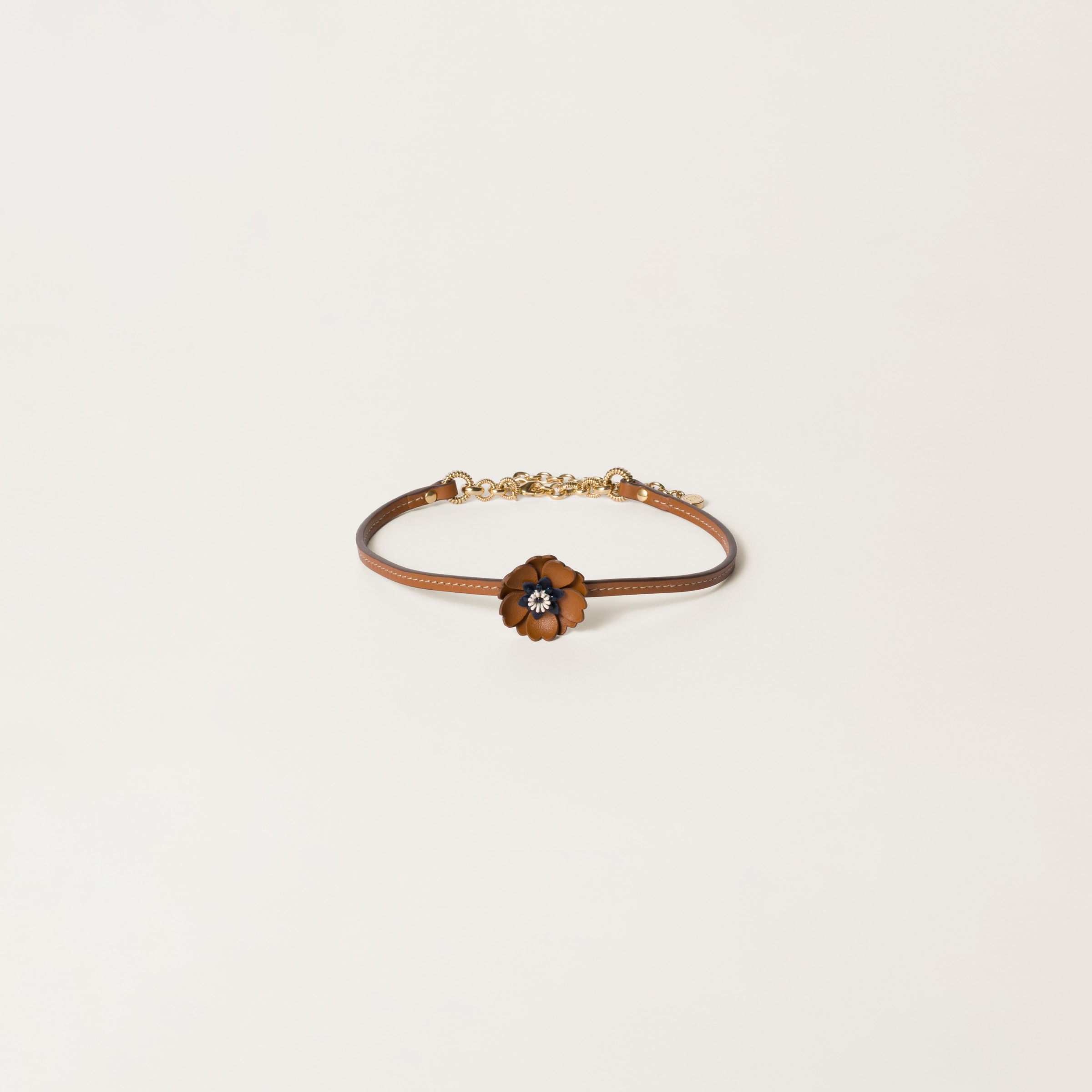 Cognac Leather Choker | Miu Miu