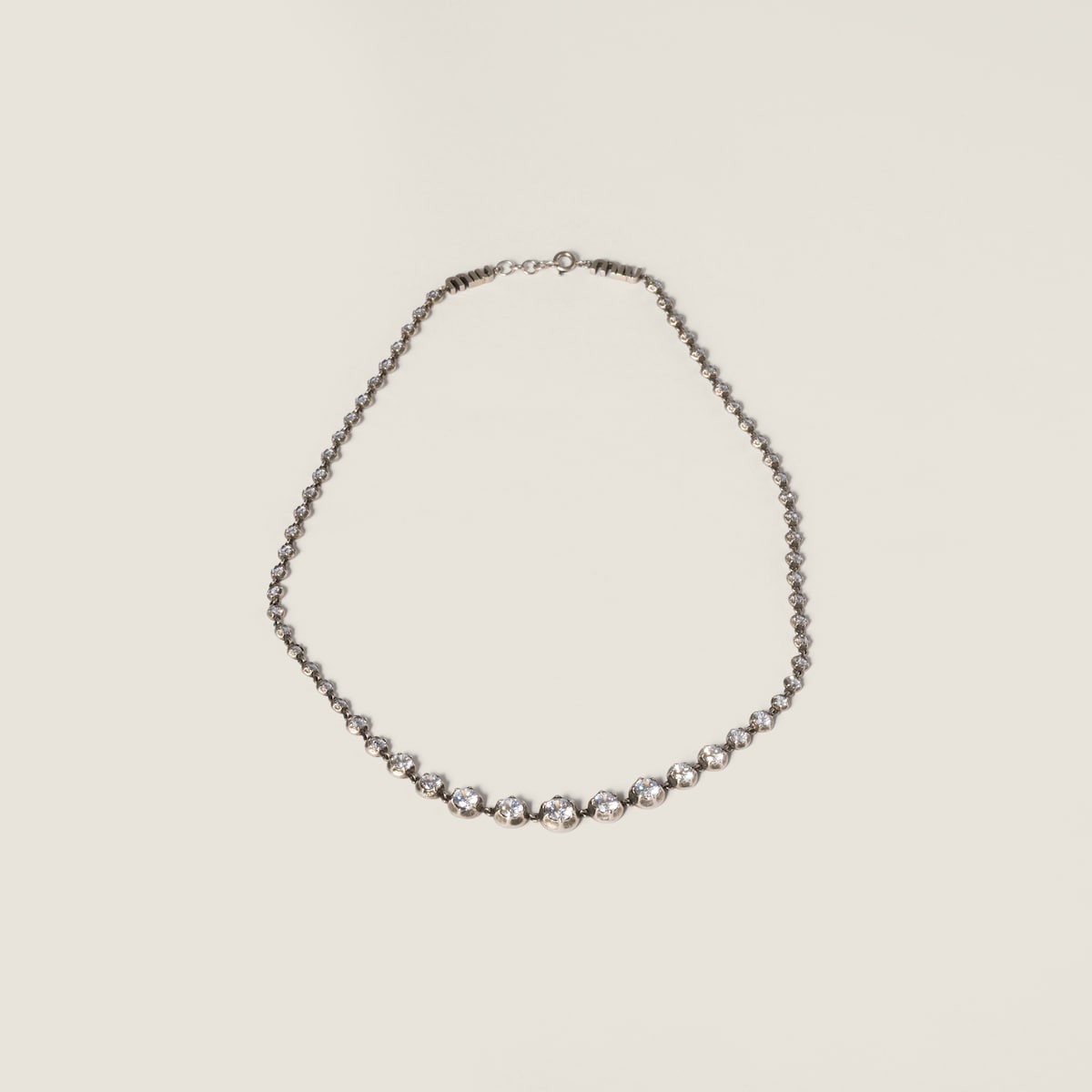 Metal necklace with crystals