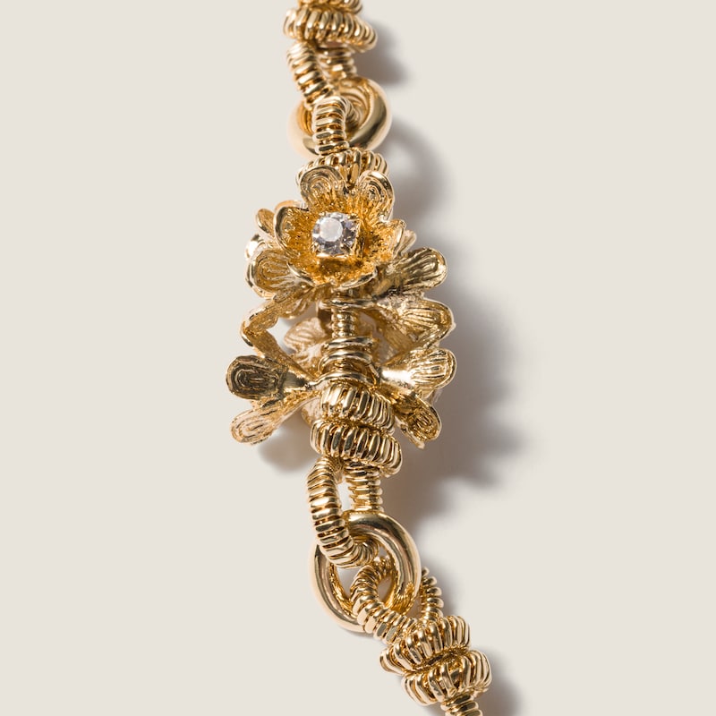 Metal necklace with crystals