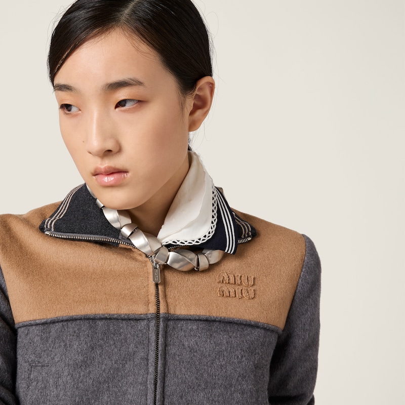 Metal and leather necklace