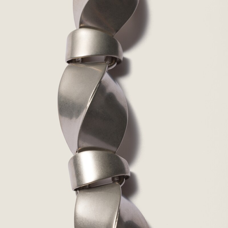 Metal and leather necklace