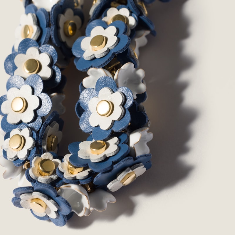 Metal and leather necklace