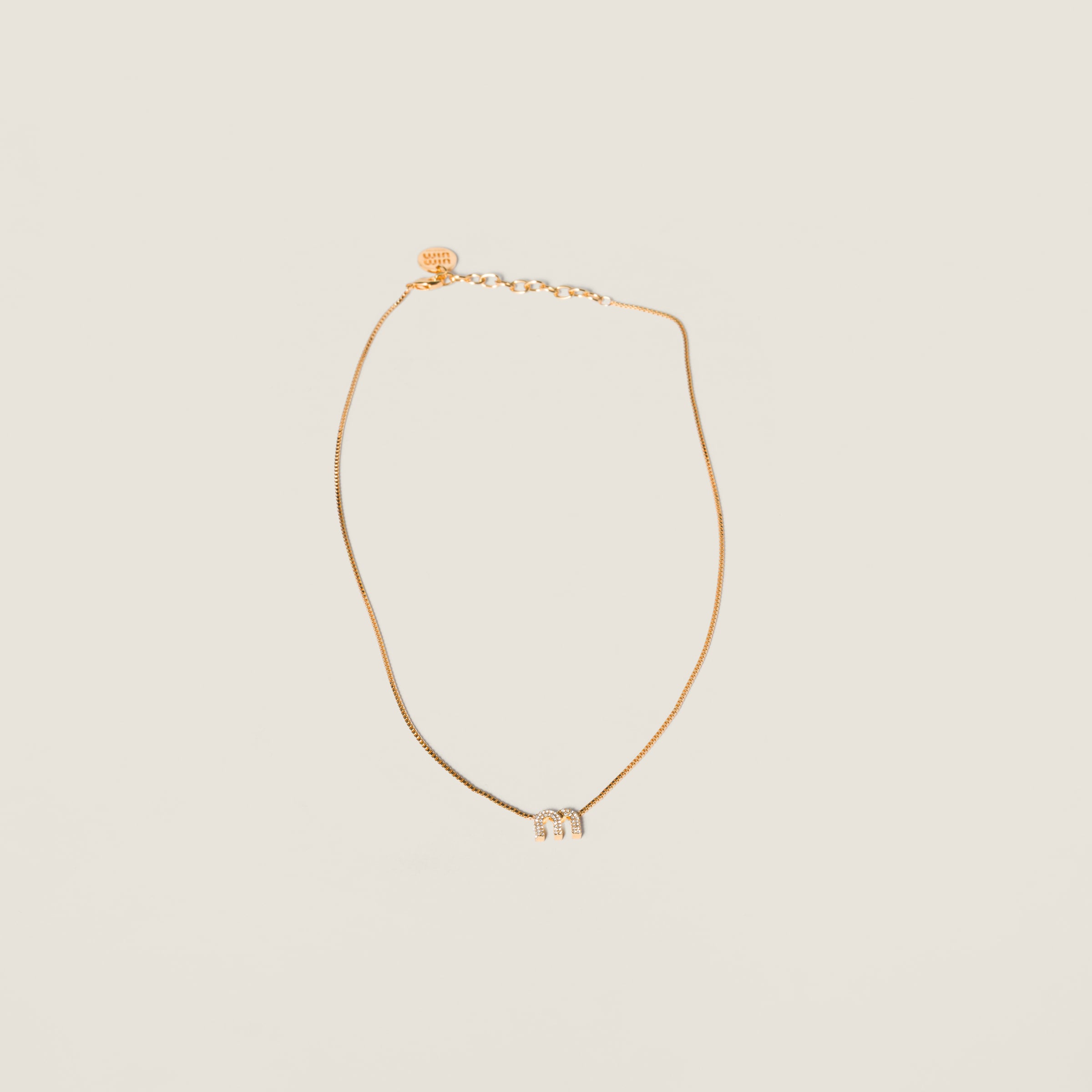 Metal necklace with crystals