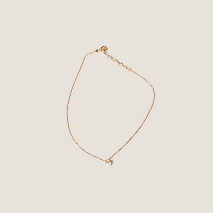 miu miu ビジューリボンネックレス ゴールド miumiu ミュウミュウ