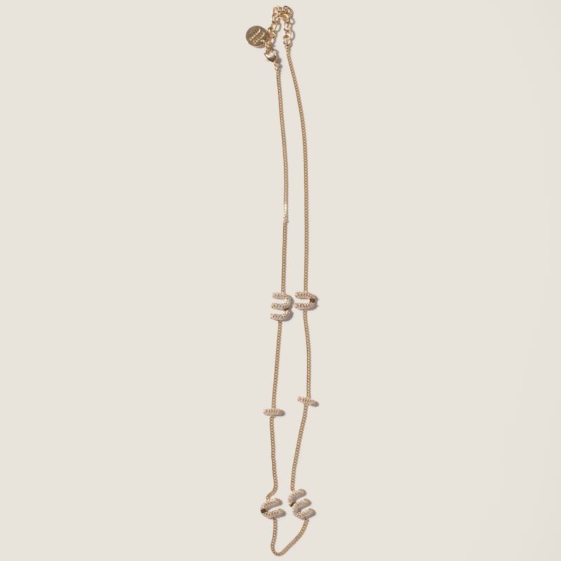 Metal necklace with crystals