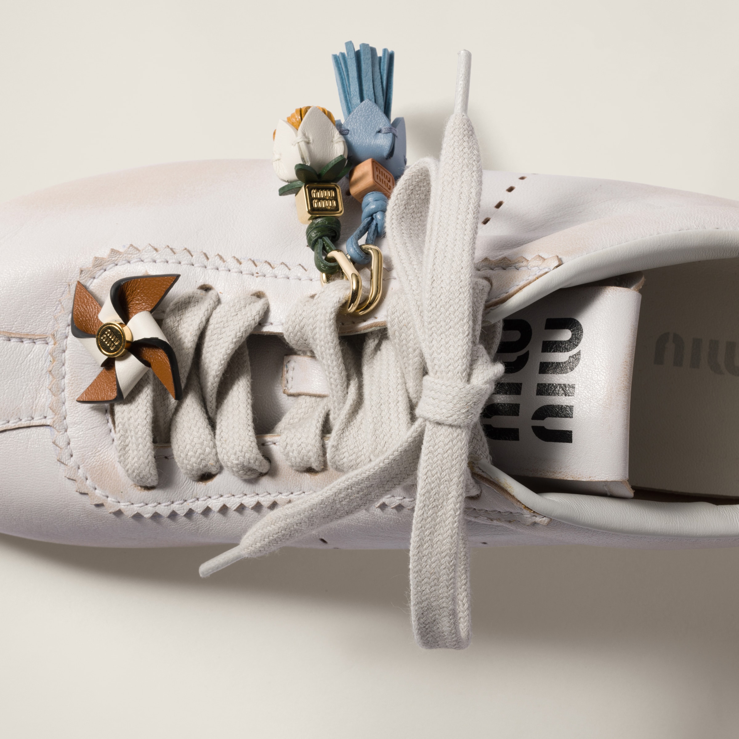Miu Miu Leather Micro Trick In Astral Blue