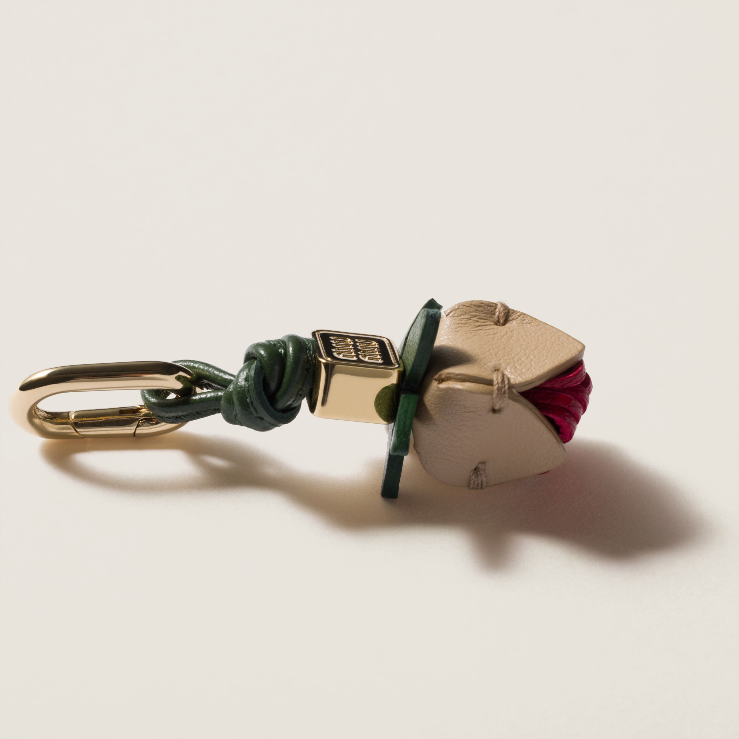 Miu Miu Leather Micro Trick In Sand/red