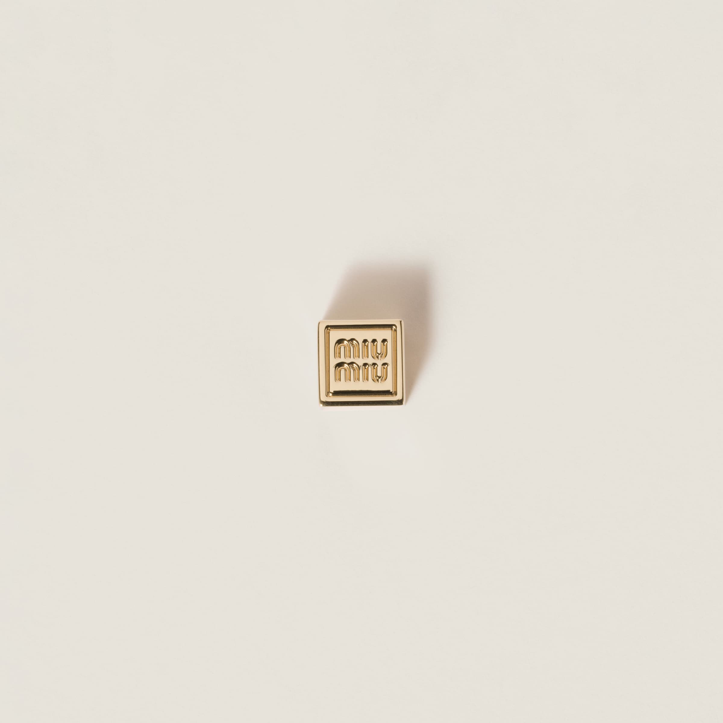 Miu Miu Dice Charm With Logo In Gold