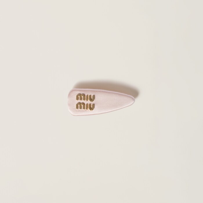 オーキッドピンク サテン ヘアクリップ | Miu Miu