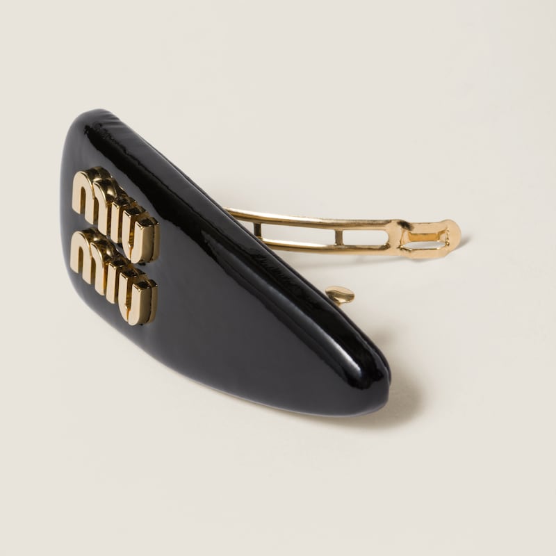 Patent leather hair clip