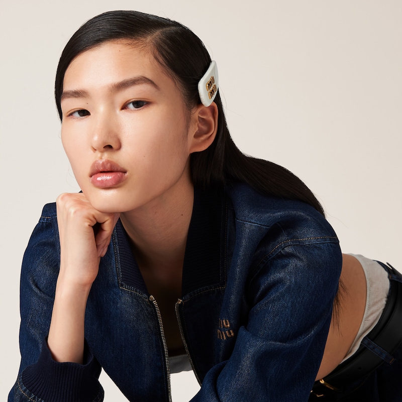 Patent leather hair clip