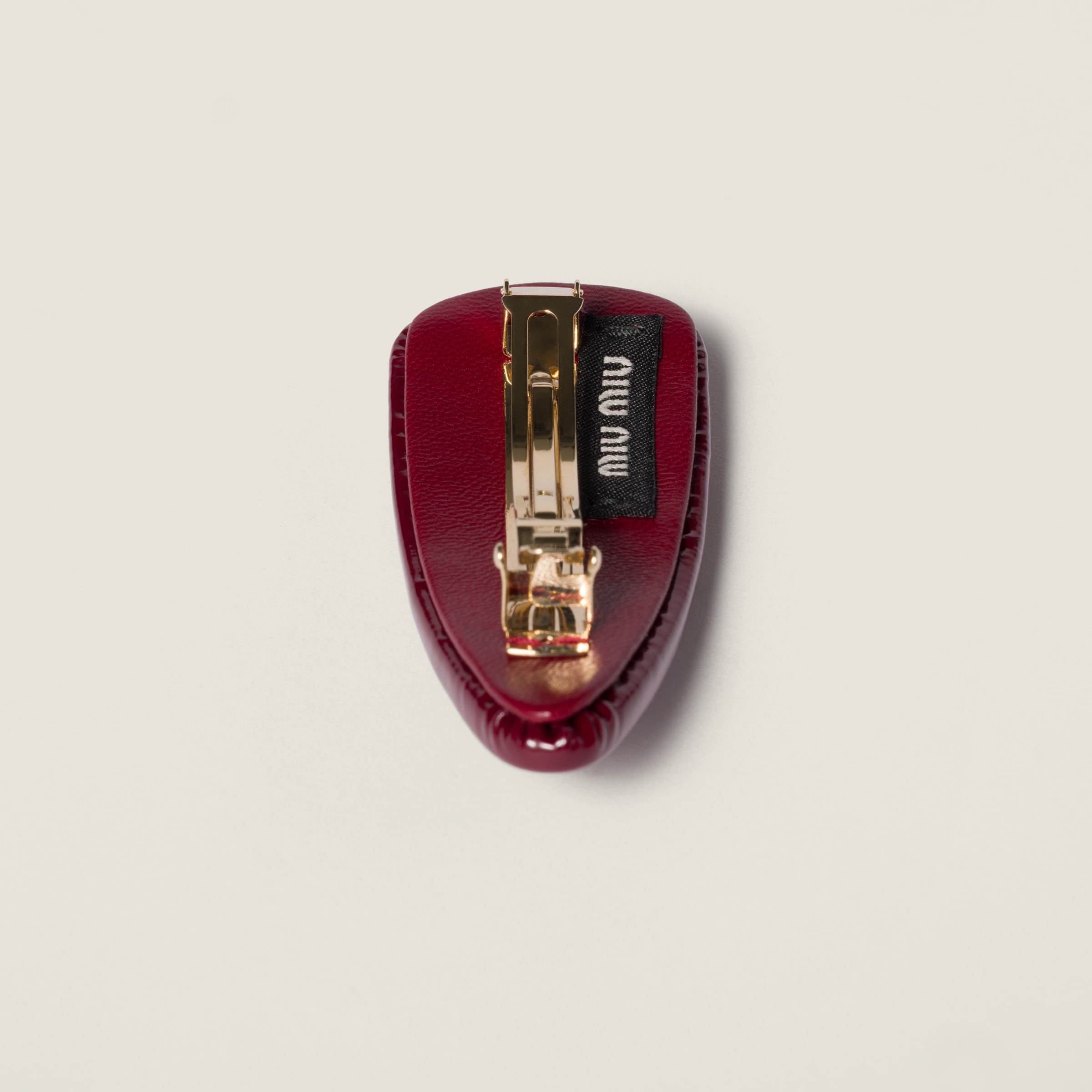 Crimson Patent Leather Hair Clip | Miu Miu
