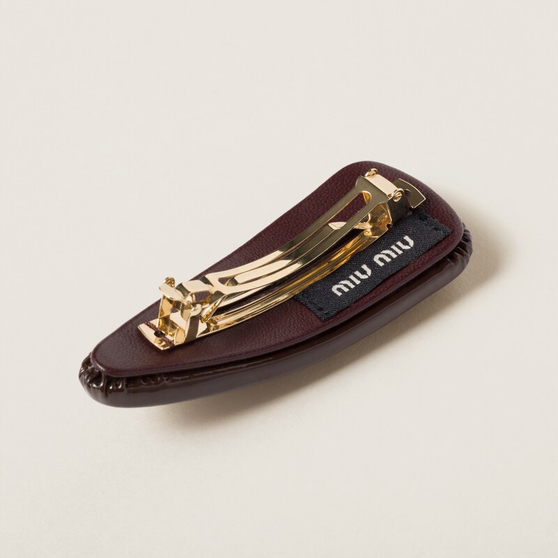 Patent leather hair clip