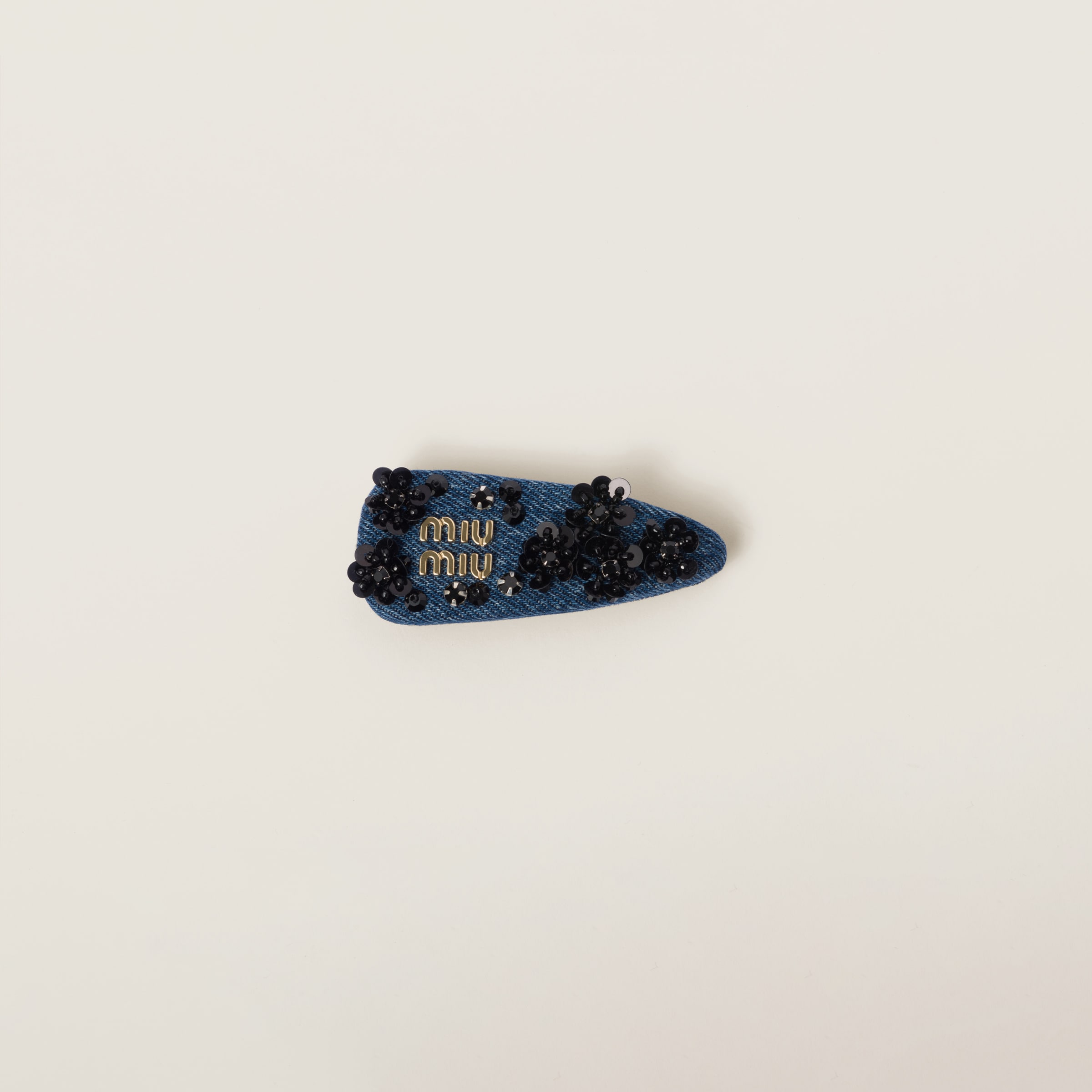 Miumiu Denim Hair Clip In Multi