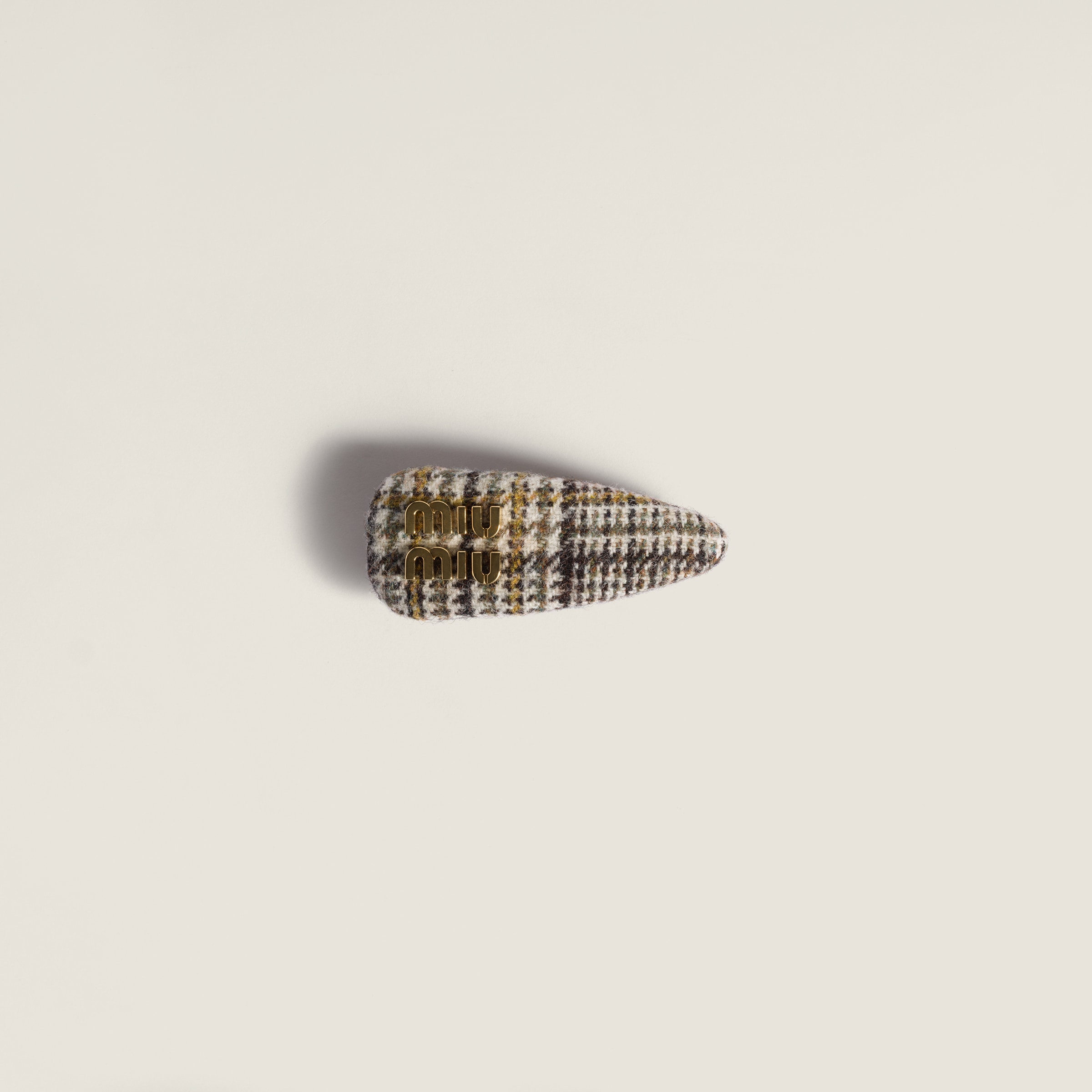 Miu Miu Prince-of-wales Fabric Hair Clip In Multi