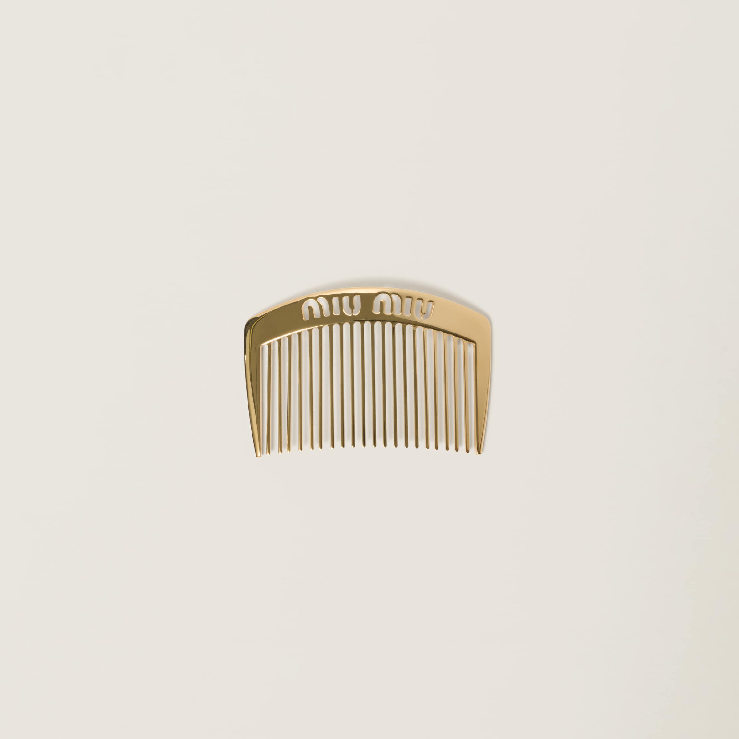Miu Miu Metal Hair Comb In Gold | ModeSens display picture 2