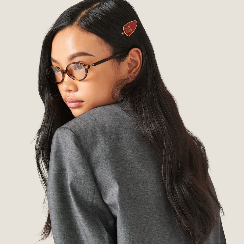 Enameled metal hair clip