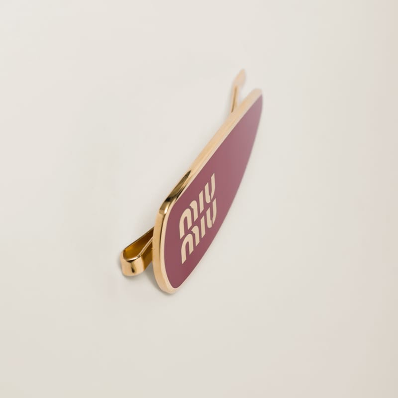 Enameled metal hair clip