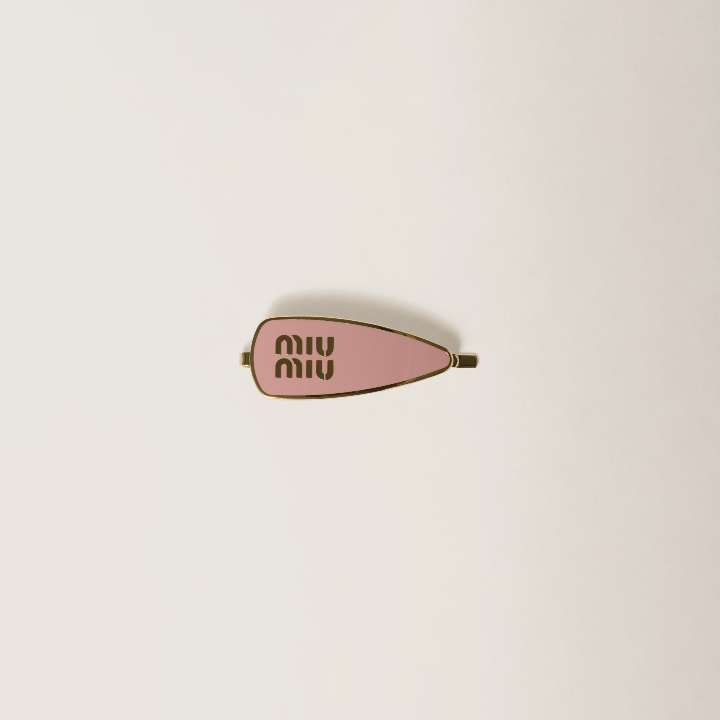 Miu Miu Enameled Metal Hair Clip In Orchid Pink