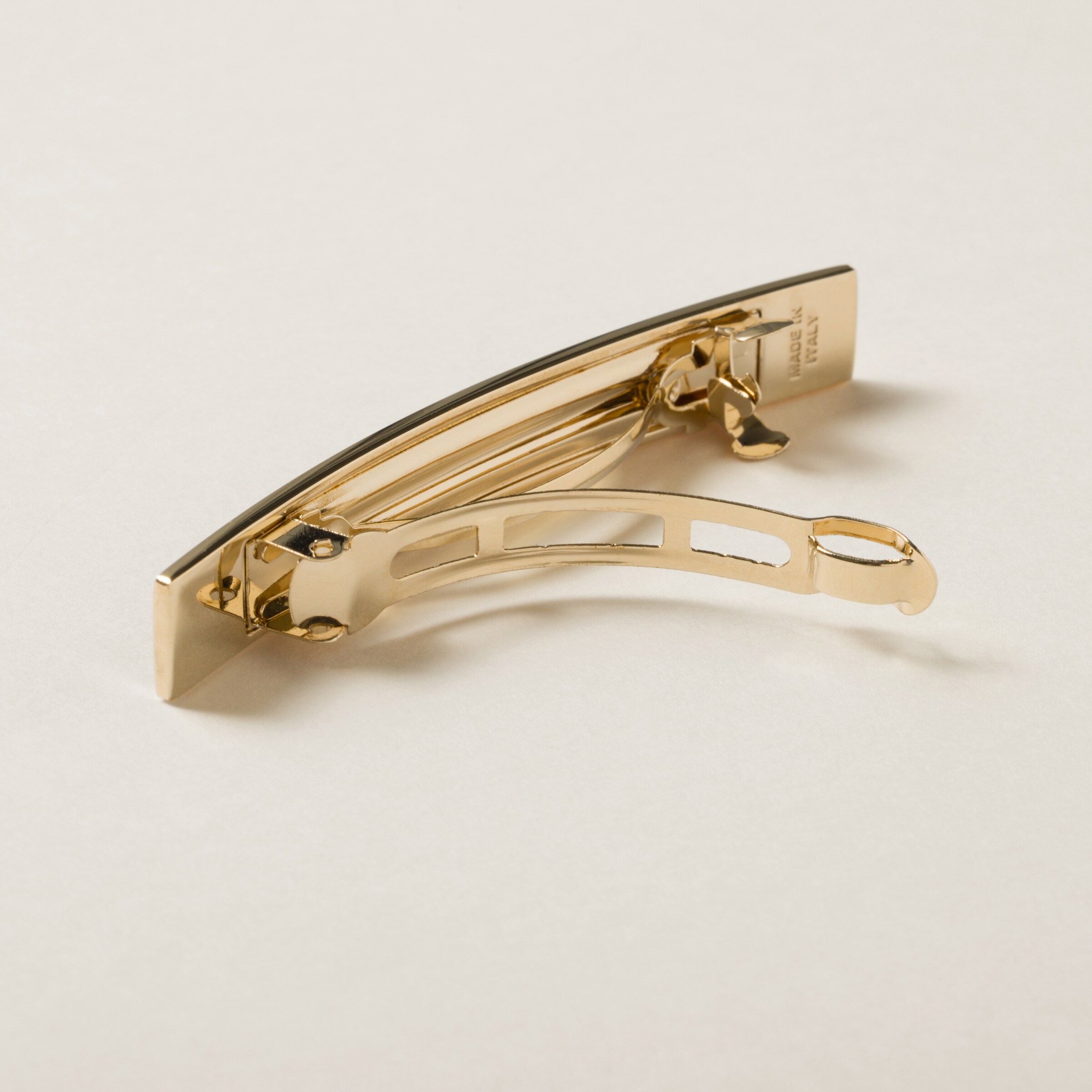 Black Enameled Metal Hair Clip Miu Miu