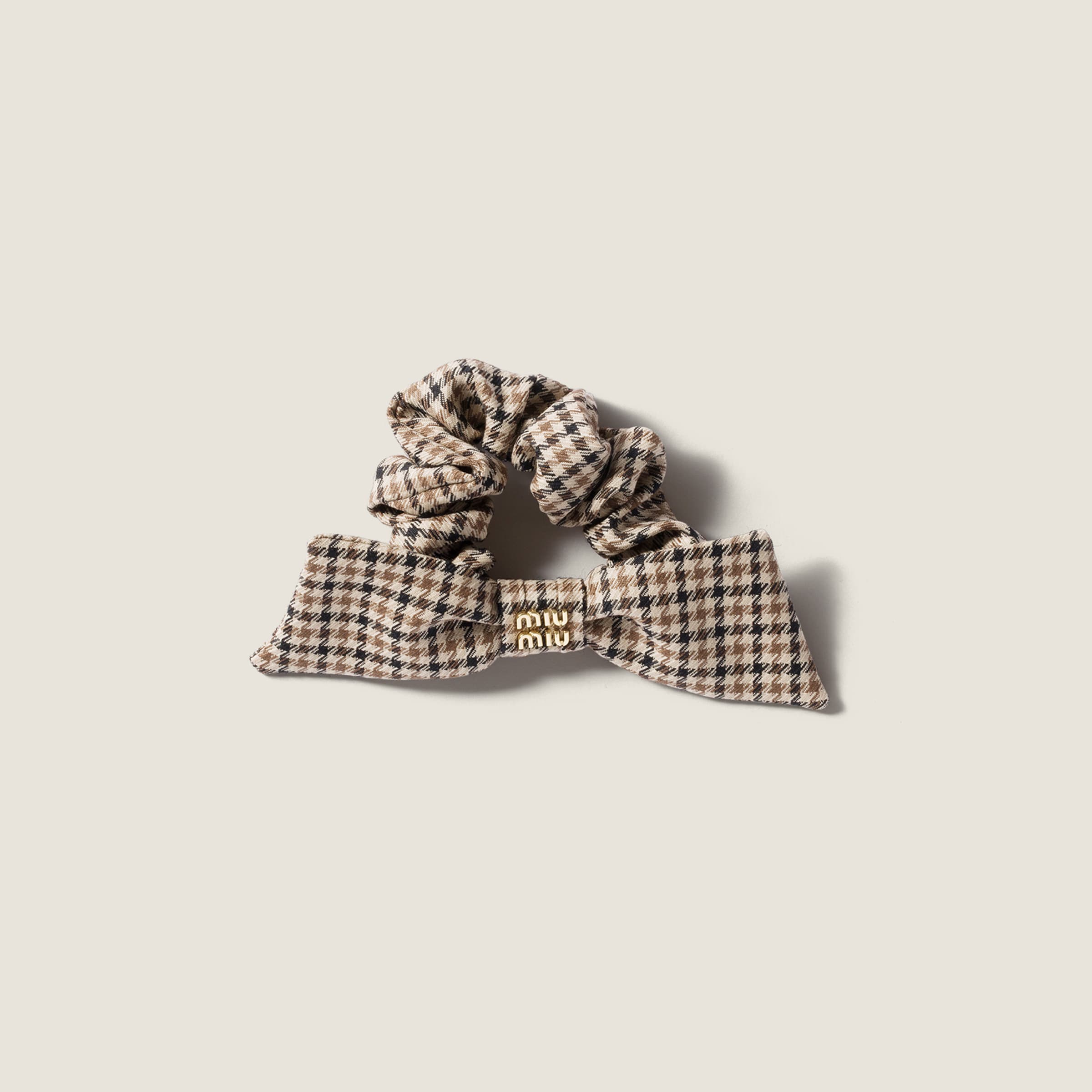 Miu Miu Mohair Scrunchie In Brown