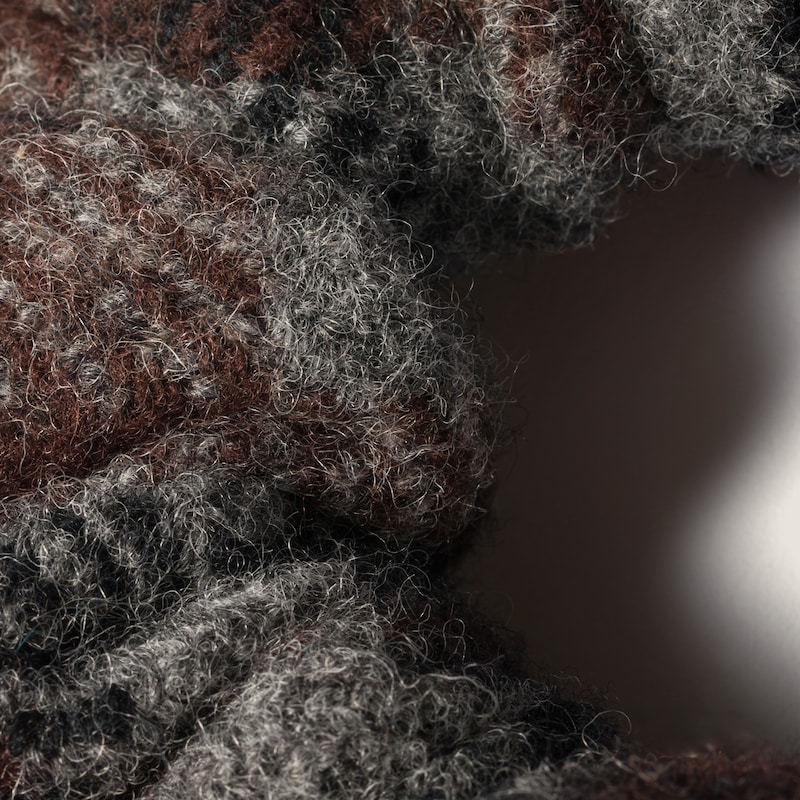 Plaid wool scrunchie