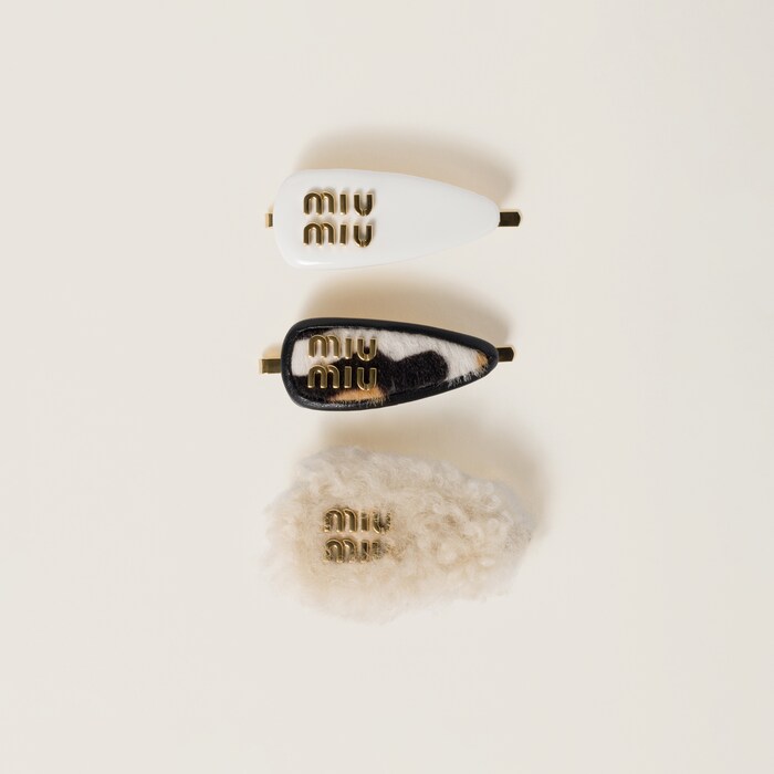 人気の春夏 ホワイト ヘアクリップ Miu Miu | セット 財布