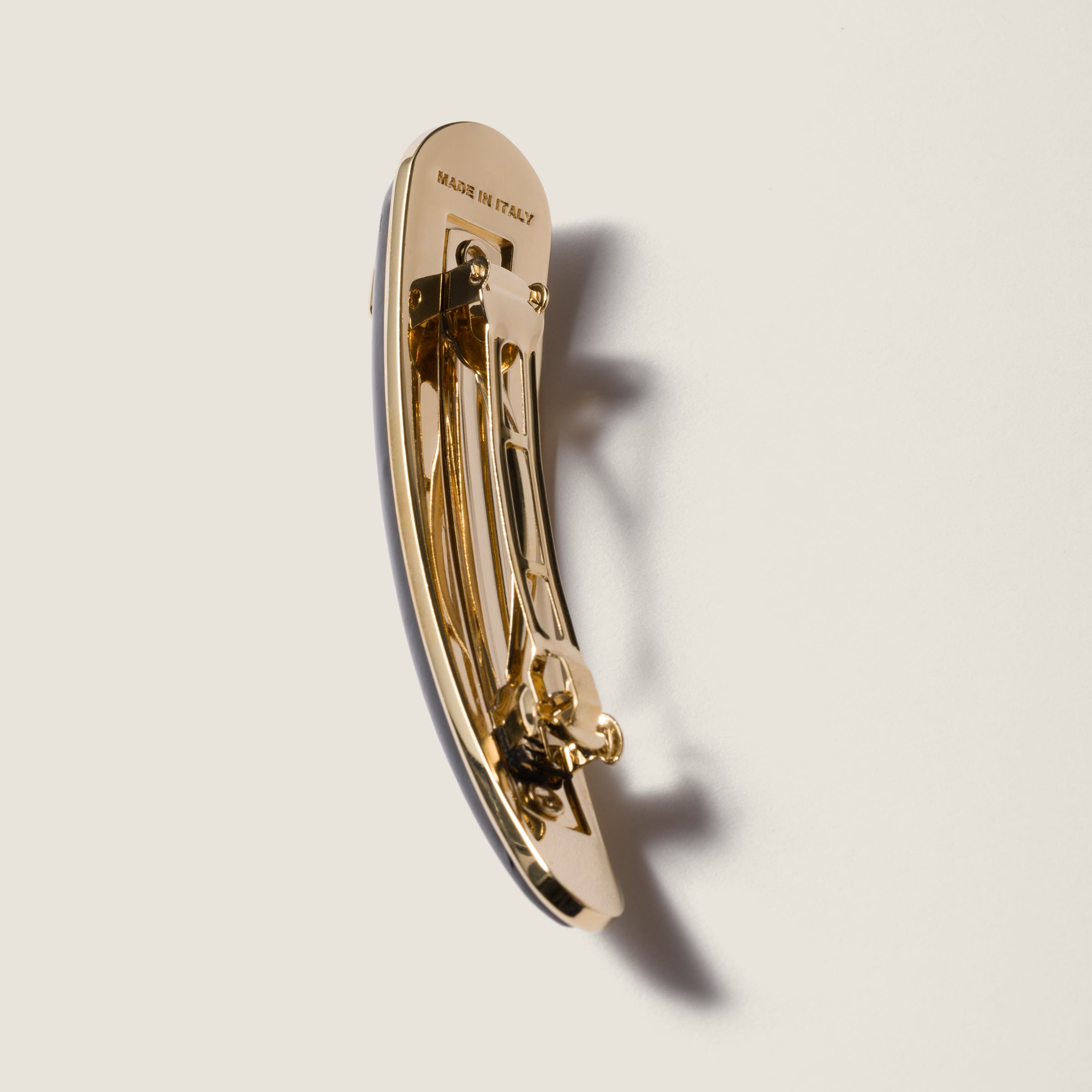 Miu Miu Patent Leather Hair Clip In Black