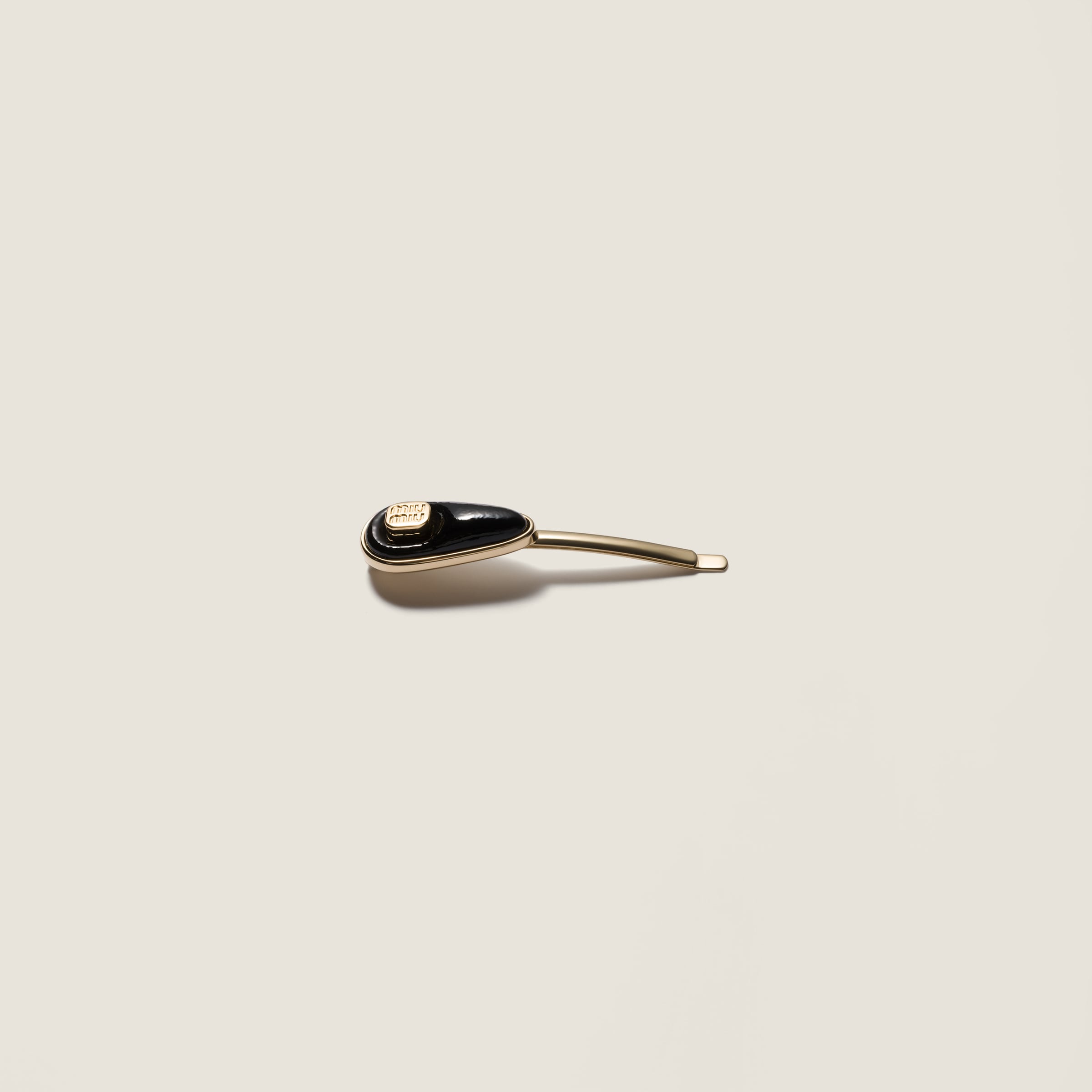 Miu Miu Patent Leather Barrette In Black