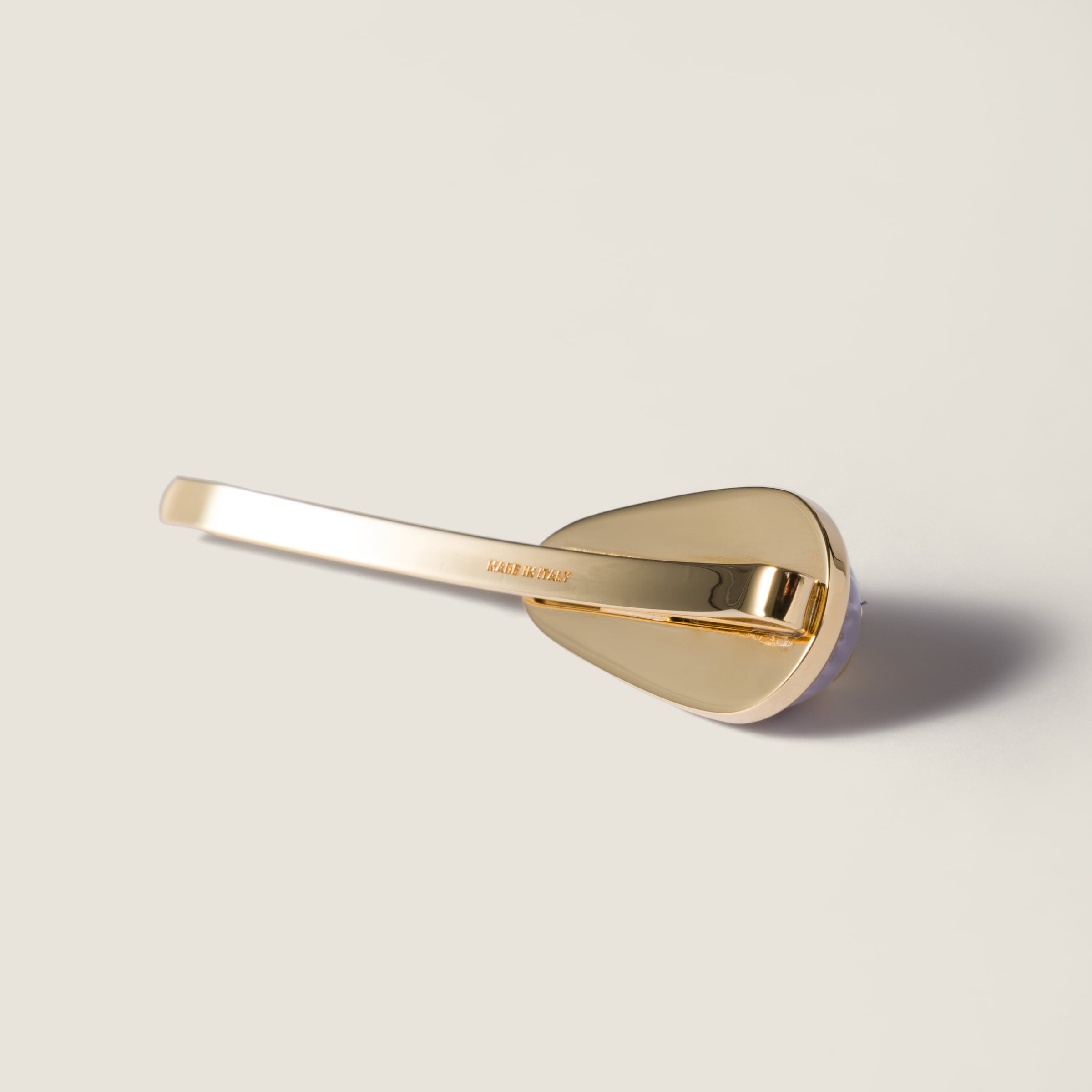 Miu Miu Patent Leather Barrette In Gold