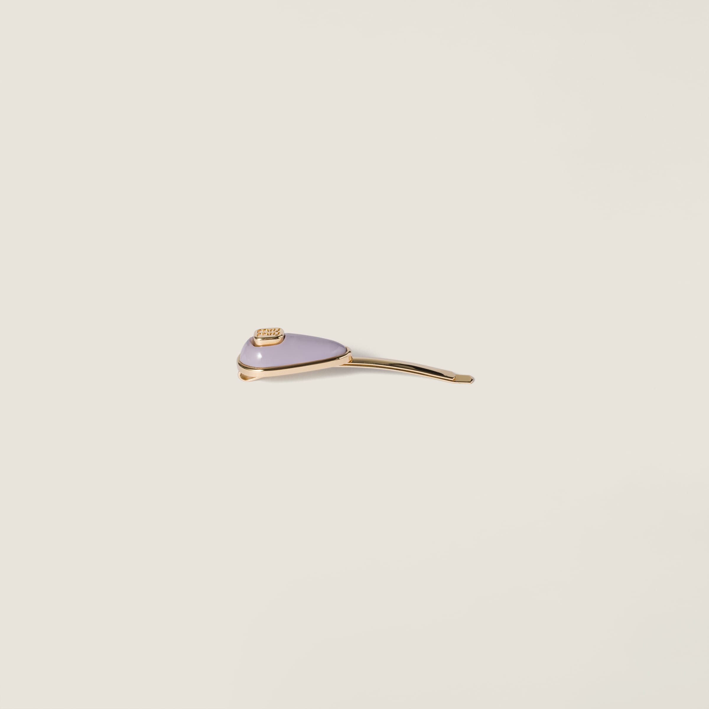 Miu Miu Patent Leather Barrette In Gold