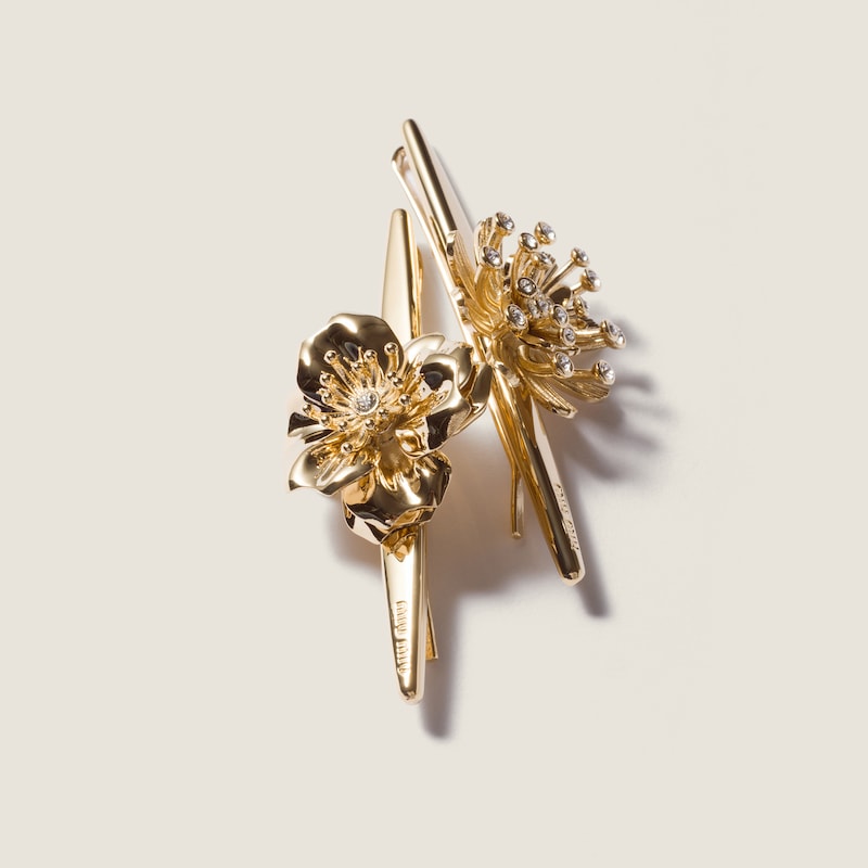 Haarspangen aus Metall mit Kristallen