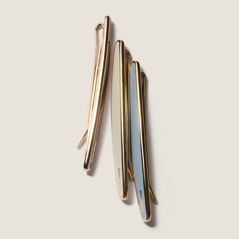 Enameled metal hair clips