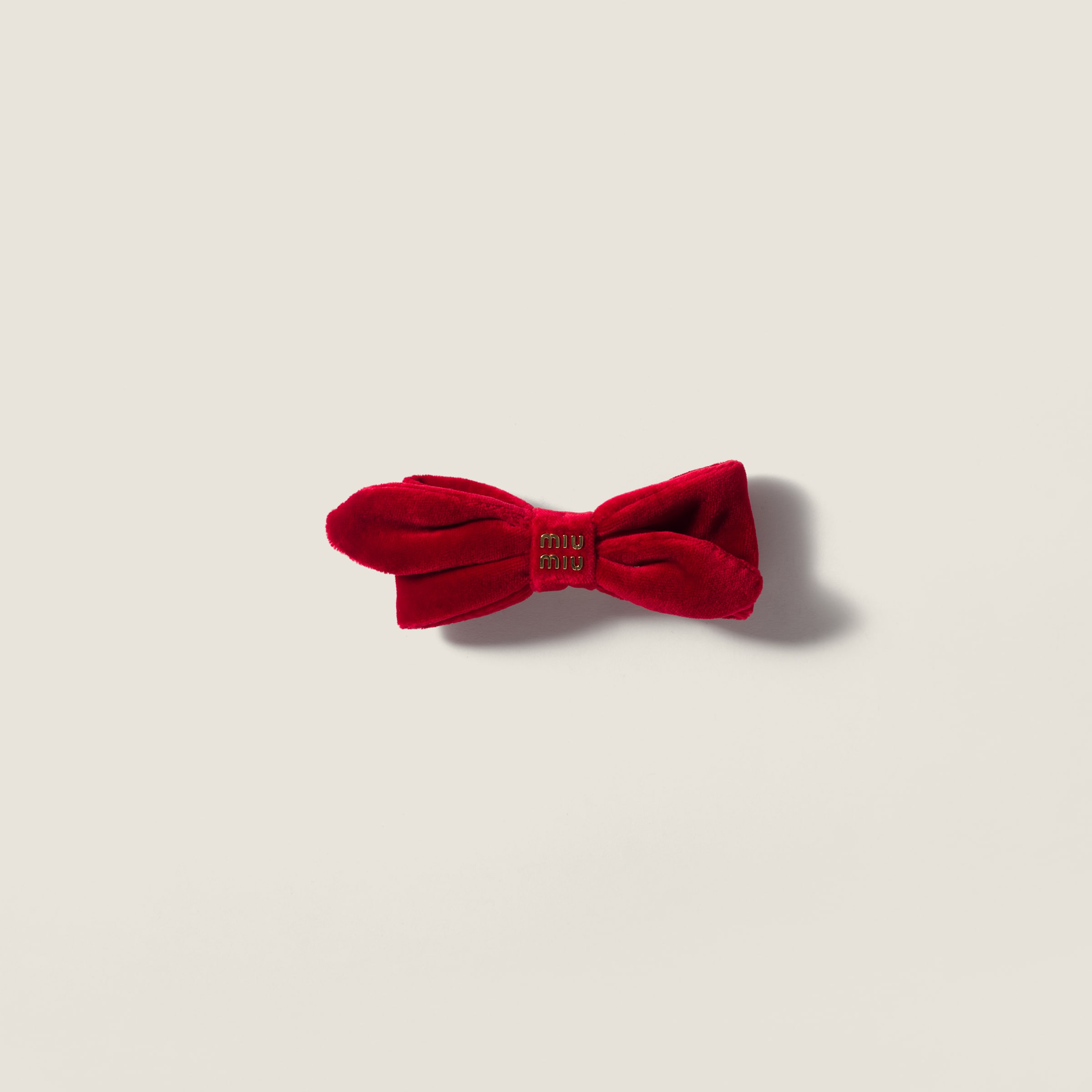 Miu Miu Velvet Hair Clip In Red