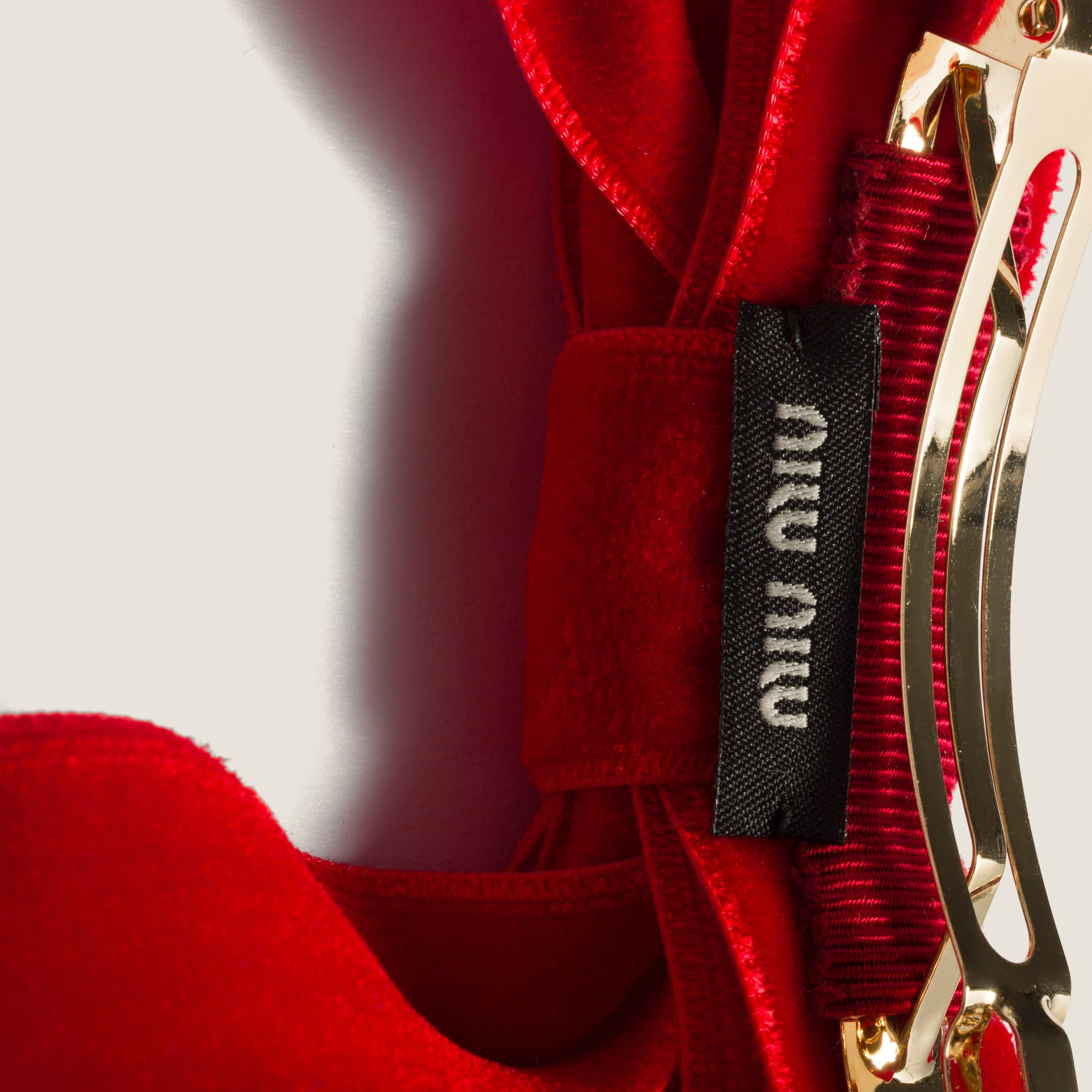 Miu Miu Velvet Hair Clip In Red