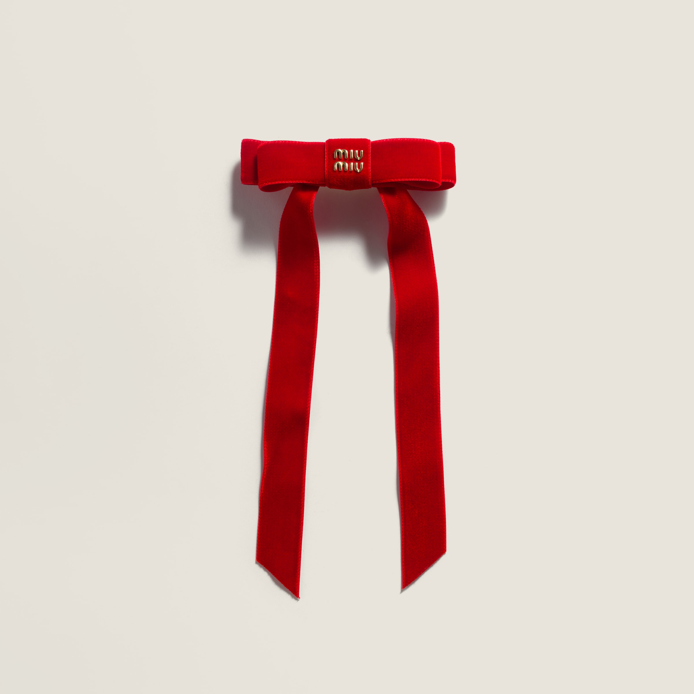 Miu Miu Velvet Hair Clip In Red
