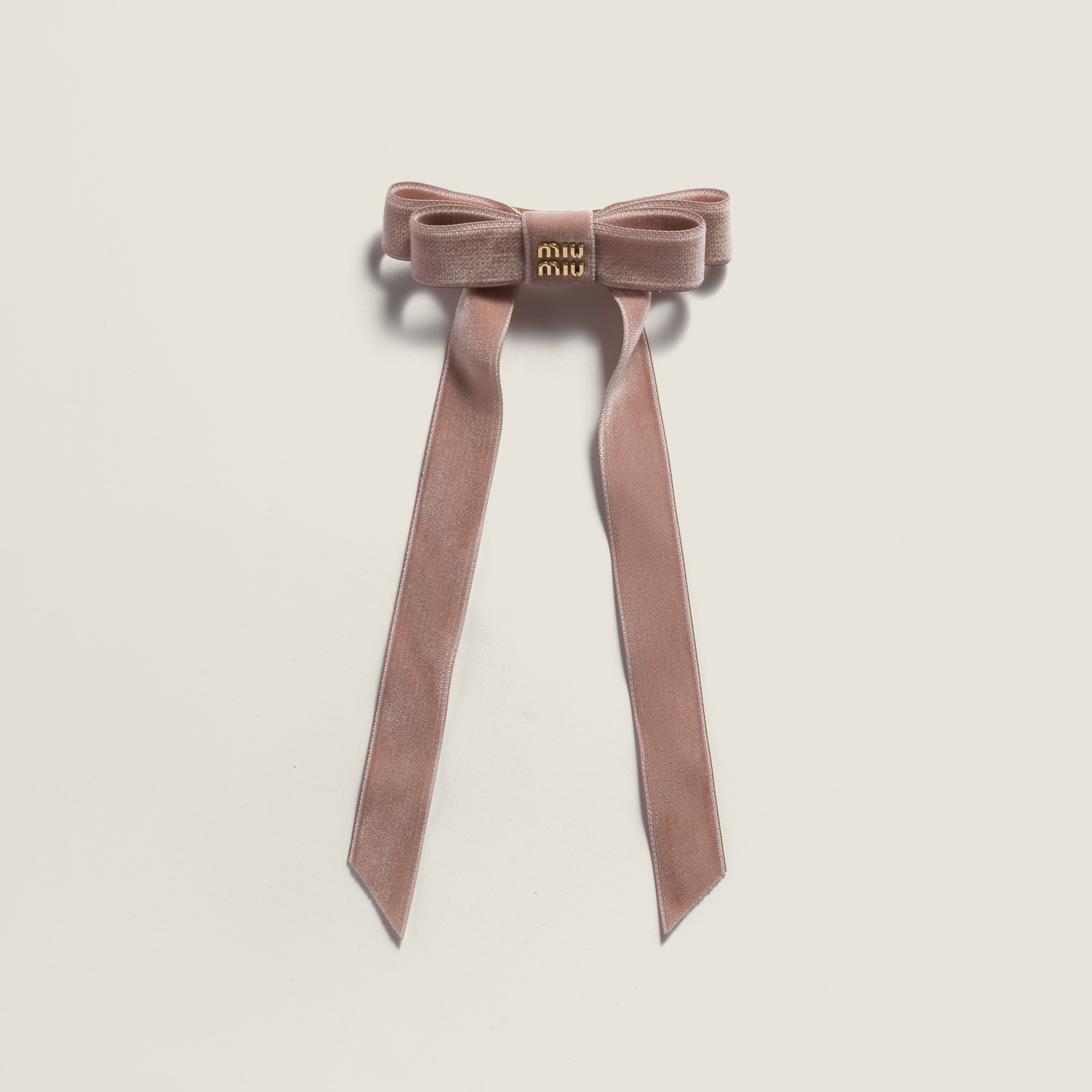 Miu Miu Velvet Hair Clip In Pink